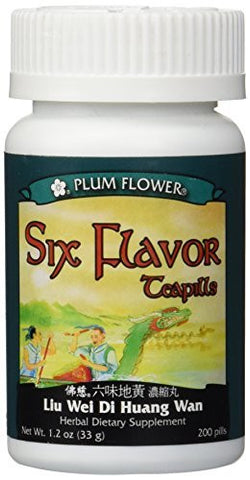 Six Flavor Teapills (Liu Wei Di Huang Wan), 200 ct, Plum Flower