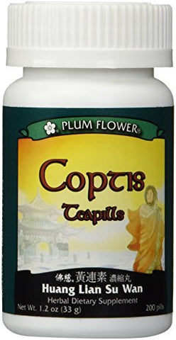 Coptis Teapills (Huang Lian Su Wan), 200 ct, Plum Flower
